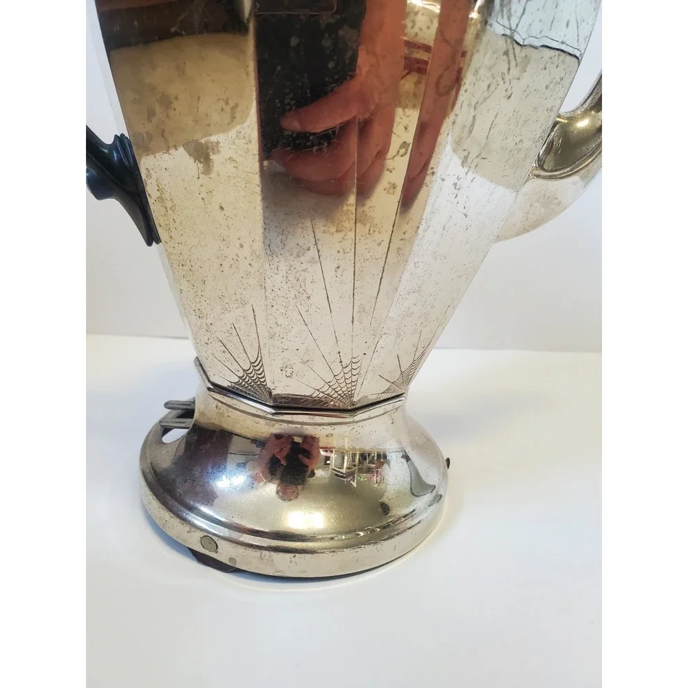 GE Hotpoint Coffee Pot Percolator Art Deco Spider Web Vintage Gothcore **AS IS